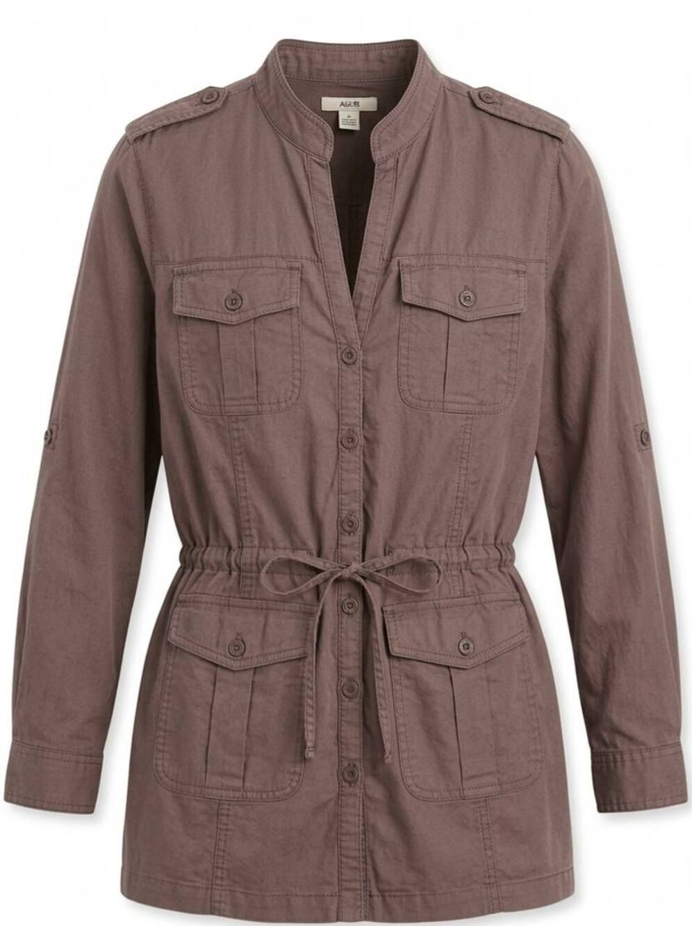 🔹️Caribbean Joe Brown Drawstring Waist Lightweight Utility Jacket Medium